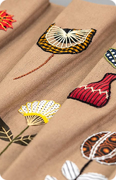 Embroidered fabric detail